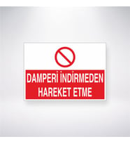 Damperi İndirmeden Hareket Etme 21x28 Arkası Yapışkanlı Levha