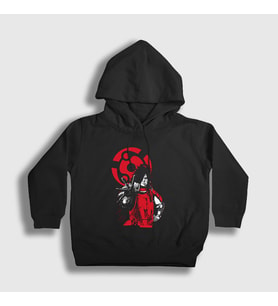 Presmono Unisex Çocuk Siyah Madara Anime Naruto Kapüşonlu Sweatshirt 133878tt