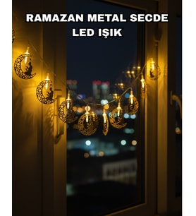 Dekoratif Ramazan Ay Işığı Secde Eden Adam Figürlü