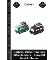 Özel Üretim Hediyelik Retro Şık Nostaljik Otobüs Tasarımlı Biblo Kumbara Dekoratif Model Reçine