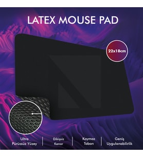 MP05 - 22x18 Small Gaming Mousepad  Kaymaz Taban, Oyuncu Gamepad, Ev, Ofis, Oyun (Siyah)