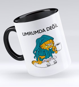 Bk Gift Umrumda Değil Tasarımlı Siyah Kupa Bardak - Model 1