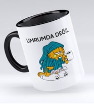 Bk Gift Umrumda Değil Tasarımlı Siyah Kupa Bardak - Model 1