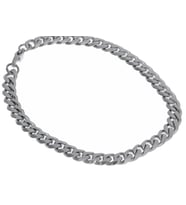 Unisex 6 mm Zincir Çelik Bileklik (Gümüş)