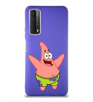 Huawei P Smart 2021 Soft Premier Kapak Patrick Yıldız Tasarımlı Silikon Kılıf - Mor (Şeffaf)