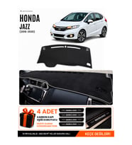 HONDA JAZZ (2018-2020) Uyumlu Torpido Örtüsü Torpido Kılıfı - Siyah Gri