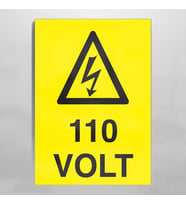 110 Volt Uyarı Levhası 60x90cm (Karışık)