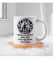 Öğretmenler Günü İçin Kişiye Özel Porselen Kupa Bardak - BY-KP-0000292 (Beyaz)