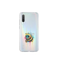 Xiaomi Mi 9 Lite ile uyumlu Splash arı tasarımlı şeffaf silikon kılıf