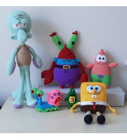 Amigurumi Oyuncak Bebek Sünger Bob ve Arkadaşları