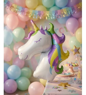 Unicorn Boynuzlu At Folyo Balon 100x73 CM Doğum Günü Parti Dekorasyonu