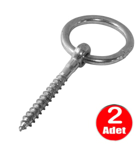 6mm Halkalı Vida Kilit Salıncak Tavan Duvar Askısı -2 Adet