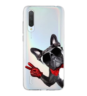PrintiFy Xiaomi Mi 9 Lite ile Uyumlu 1mm Slim Fit Köpek 2 050e Baskılı Şeffaf  Kılıf