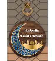 Modern Kapı Süsü Ahşap Hoşgeldin Şehri Ramazan Dış Mekan Kapı Süsü