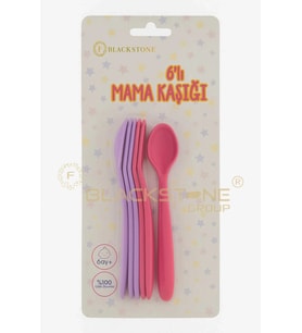 Bebek Mama Kaşığı 6'lı - Pembe