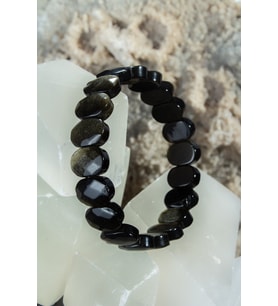 Gold Obsidyen Doğal Taş Oval Kesim Bileklik