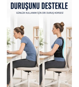 Omuz Sırt Bel Destek Korsesi Fileli Dik Duruş ve Postür Destekleyici Korse
