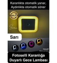 Fotoselli Gece Lambası Karanlıkta Otomatik Yanıp Sönen Aydınlığa Duyarlı Koridor Antre Loş Led Işık (Çok Renkli)