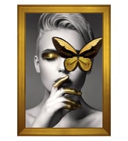 Kadın Motifli Kanvas Tablo 80 x 110 cm Gold Çerçeve