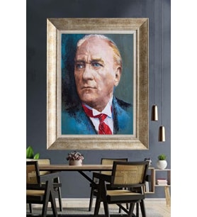 Gümüş Çerçeveli Atatürk Tablo ds42
