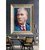 Gümüş Çerçeveli Atatürk Tablo ds42