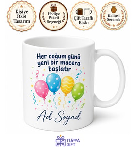 Kişiye Özel Doğum Günü Çocuğu Kupa Bardak İsimli Hediye
