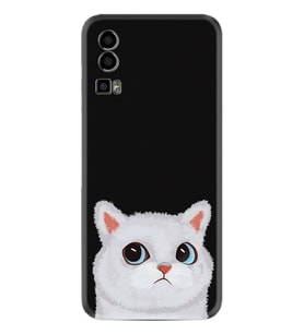 General Mobile Gm 23 Kılıf Resimli Desenli Silikon Platinium Series White Cat 1835
