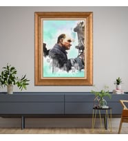 Altın Varaklı Çerçeveli Paspartulu Atatürk Tablo TR0769 (Gold)