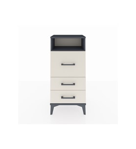 Arges Komodin Tek Raflı 3 Çekmeceli 44x30x96 Antrasit-Aytaşı