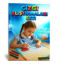 Çizgi Alıştırmaları Seti (Spiralli Kitap, Yaz-Sil Kitabı ve Kartelalar)