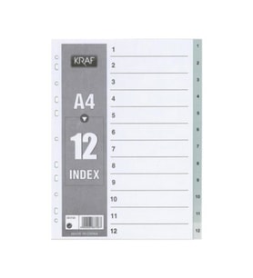 Ayraç A4 1-12 Rakam