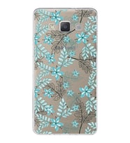 Samsung Galaxy A5 (2015) Uyumlu Kapak Floral Su Yeşili Tasarımlı Şeffaf Silikon Kılıf