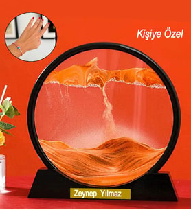 Kişiye İsme Özel 3D Hareketli Relax Dekoratif Kum Saati  & Bileklik Hediyeli