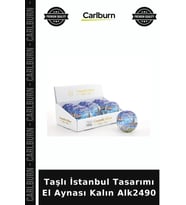 Özel Üretim Hediyelik Dekoratif Şık Güzellik Taşlı İstanbul Tasarımı El Aynası Kalın Alk2490