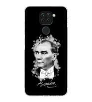 Xiaomi Redmi Note 9  Kamera Korumalı Kapak Atatürk Tasarımlı Şeffaf  Kılıf