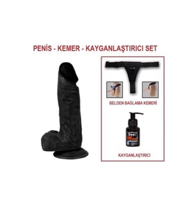 17 cm Belden Bağlamalı Realistik Dildo Penis Set