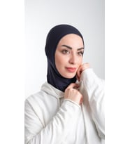 Lacivert Pratik Hazır Geçmeli Tesettür Bone Sandy Kumaş Spor Hijab 2113_02