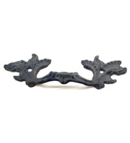 Antika Tarz Dekoratif Pirinç Çiçek Kapı Kulbu - 30x110 Mm, Oksit