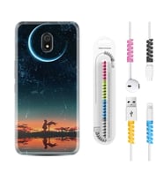 Xiaomi Redmi 8A 8 Pro 9C 9T 10C 11T Pro Kılıf Kablo Koruma Spiral Silikon Ay ve Kız 1720