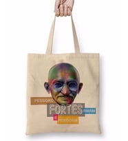 Mahatma Gandhi Bez Çanta Uzun Saplı