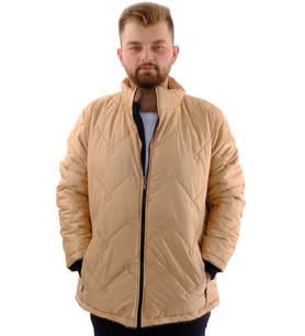 Mode XL Erkek Büyük Beden Dik Yaka Ribanalı Kol Fermuarlı Mont U24611 Açık Kahve