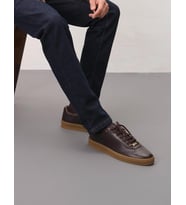 Hakiki Deri Kahverengi Bağcıklı Erkek Spor Sneaker Ayakkabı