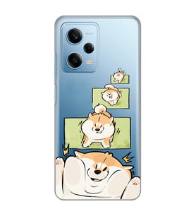 Redmi Note 12 Pro 5G Uyumlu Sevimli Köpek Tasarımlı Şeffaf Telefon Kılıfı