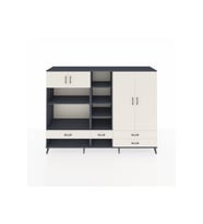 Hyperion Dolap 12 Raflı 4 Çekmeceli 4 Kapaklı 220x44x163 Antrasit-Aytaşı