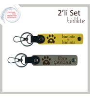 Yeni Evcil Hayvan Sahipleri İçin Hazırlanmış Sevimli Hediye, Kalpli Pati Temalı Set, Sarı-Kül Gri