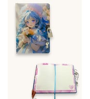 Kore Kız Hatıra Defteri (Günlük) Kilitli Defter 80 yaprak -Mavi