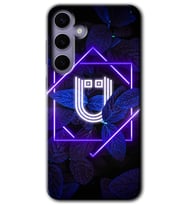 Galaxy S24 Plus Kılıf HD Desen Baskılı Kılıf - Dark Neon Yaprak Ü Harfi