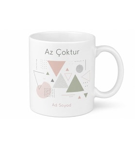 Minimal Tasarım Karışık Desenli Baskılı Kupa Bardak Sade Hediye Özel Tasarım
