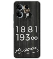 Redmi Note 13 5G Kılıf HD Desen Baskılı Kılıf - Atatürk Ahşap İmza