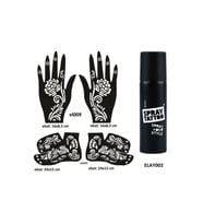 Gül Model El Ayak Geçici Dövme Seti Spray Tattoo Dark Siyah Renk